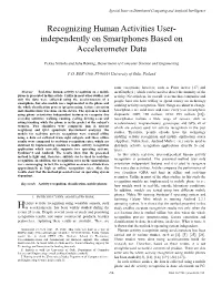 Independently on Smartphones Based on Accelerometer Data