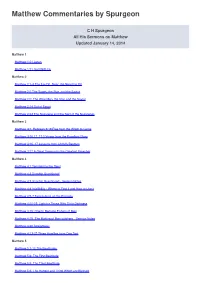 Matthew Commentaries by Spurgeon