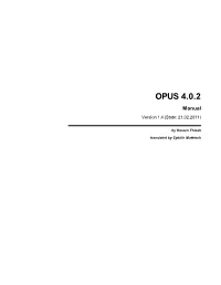 OPUS 4 Manual Version 1.4