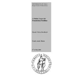 A Safety Layer for Foundation Fieldbus