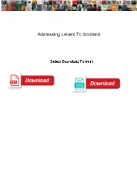 Addressing Letters to Scotland