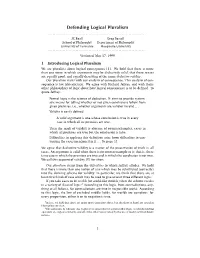 Defending Logical Pluralism
