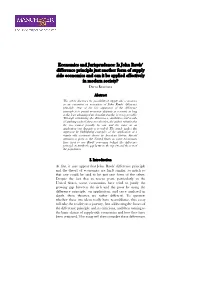 Is John Rawls' Difference Principle Just Another Form of Supply Side