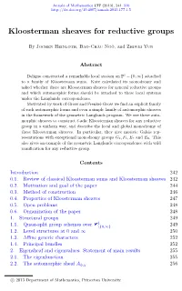 Kloosterman Sheaves for Reductive Groups