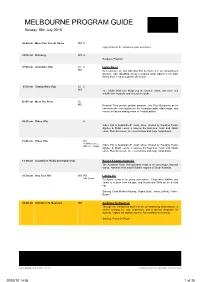 Melbourne Program Guide