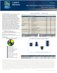 RBC LPIM Canadian Technical and Quantitative Total Return Securities