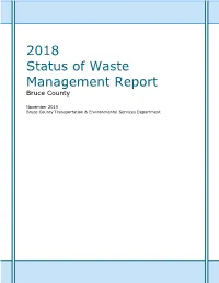 2018 Status of Waste Management Report Bruce County