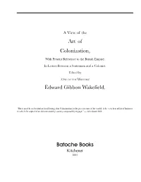 A View of the Art of Colonization, with Present Reference to the British