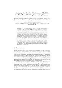 Applying the Roofline Performance Model to the Intel Xeon Phi Knights Landing Processor