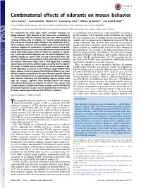 Combinatorial Effects of Odorants on Mouse Behavior