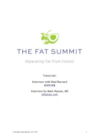 Interview with Neal Barnard Pcrm.Org Interview by Mark Hyman, MD
