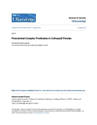 Pronominal Complex Predicates in Colloquial Persian
