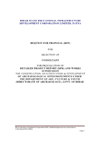 RFP for Preparation of DPR Work Supervision of Archaeological Sites