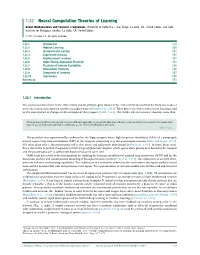 1.32 Neural Computation Theories of Learning