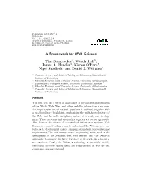 A Framework for Web Science