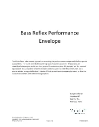 Bass Reflex Performance Envelope