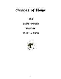 Changes of Name