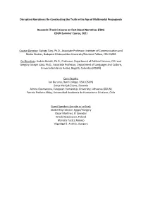 Disruptive Narratives: Re-Constructing the Truth in the Age of Multimodal Propaganda