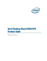 Intel® Desktop Board DG965PZ Product Guide