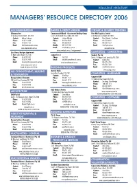 Managersl Resource Directory 2006