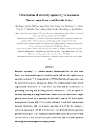 Observation of Intensity Squeezing in Resonance Fluorescence from a Solid-State Device
