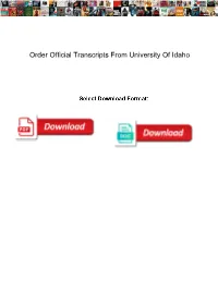 Order Official Transcripts from University of Idaho