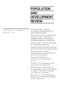 Population and Development Review, Volume 24, Number 1