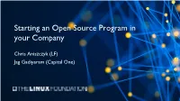 Starting an Open Source Program in Your Company