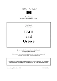 Task Force on Economic and Monetary Union Briefing 22 First