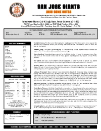 2019 Game Notes
