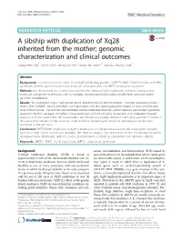 A Sibship with Duplication of Xq28 Inherited from the Mother; Genomic Characterization and Clinical Outcomes