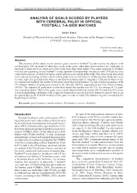 Analysis of Goals Scored by Players with Cerebral