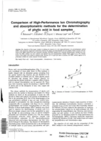 Comparison of High-Performance Ion Chromatography and Absorptiometric Methods for the Determination