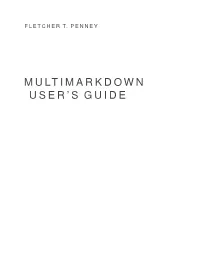 Multimarkdown User's Guide