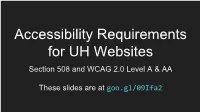 Accessibility Requirements for UH Websites.Pdf