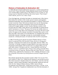 History of Animation & Animation