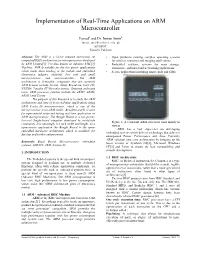 Implementation of Real-Time Applications on ARM Microcontroller