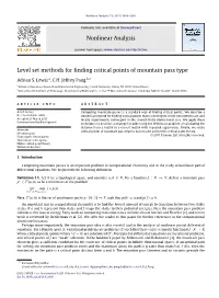 Level Set Methods for Finding Critical Points of Mountain Pass Type