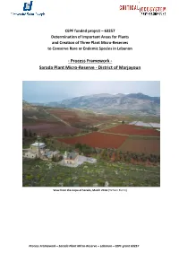Process Framework - Sarada Plant Micro-Reserve - District of Marjayoun