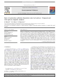 Rates of Particulate Pollution Deposition Onto Leaf Surfaces: Temporal and Inter-Species Magnetic Analyses