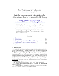Schiffer Operators and Calculation of a Determinant Line in Conformal Field