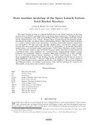 State Machine Modeling of the Space Launch System Solid Rocket Boosters