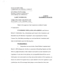 STATE of NEW YORK COMMISSION on JUDICIAL CONDUCT in The