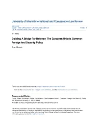 The European Union's Common Foreign and Security Policy
