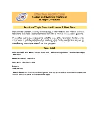 Topical and Systematic Treatment of Atopic Dermatitis to Inform a Clinical Practice Guideline
