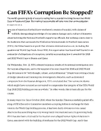 Can FIFA's Corruption Be Stopped?