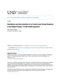 Distribution and Site Selection of Le Conte's and Crissal Thrashers in the Mojave Desert: a Multi-Model Approach