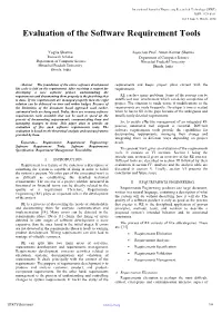 Evaluation of the Software Requirement Tools