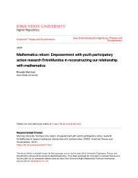 Mathematics Reborn: Empowerment with Youth Participatory Action Research Entremundos in Reconstructing Our Relationship with Mathematics