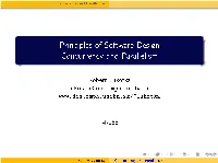 Principles of Software Design Concurrency and Parallelism